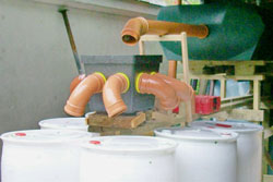 Test facility for effluent distribution boxes